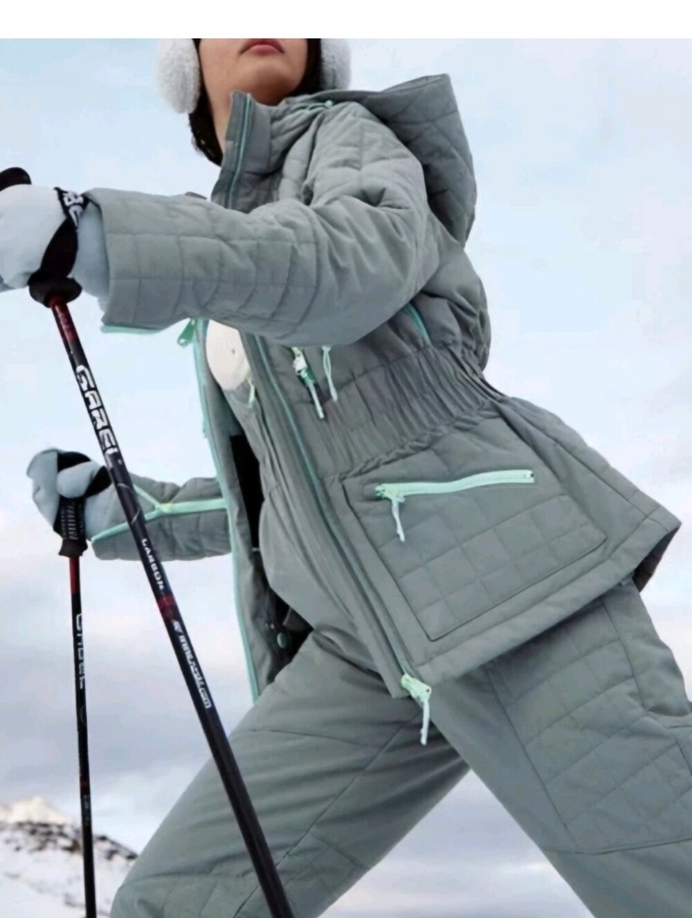 NEW Free People FP Movement All Prepped Ski Jacket XL X-Large Green Coat Parka